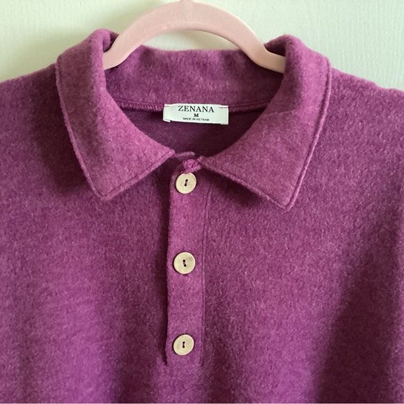 Zenana Outfitters Fuzzy Plum Sweater - Picture 2 of 3